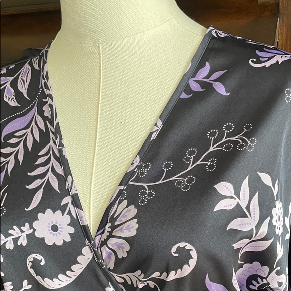 Misa Los Angeles Long Sleeve Dress - Purple Floral Small Sylvia EUC Wrap - Picture 11 of 16